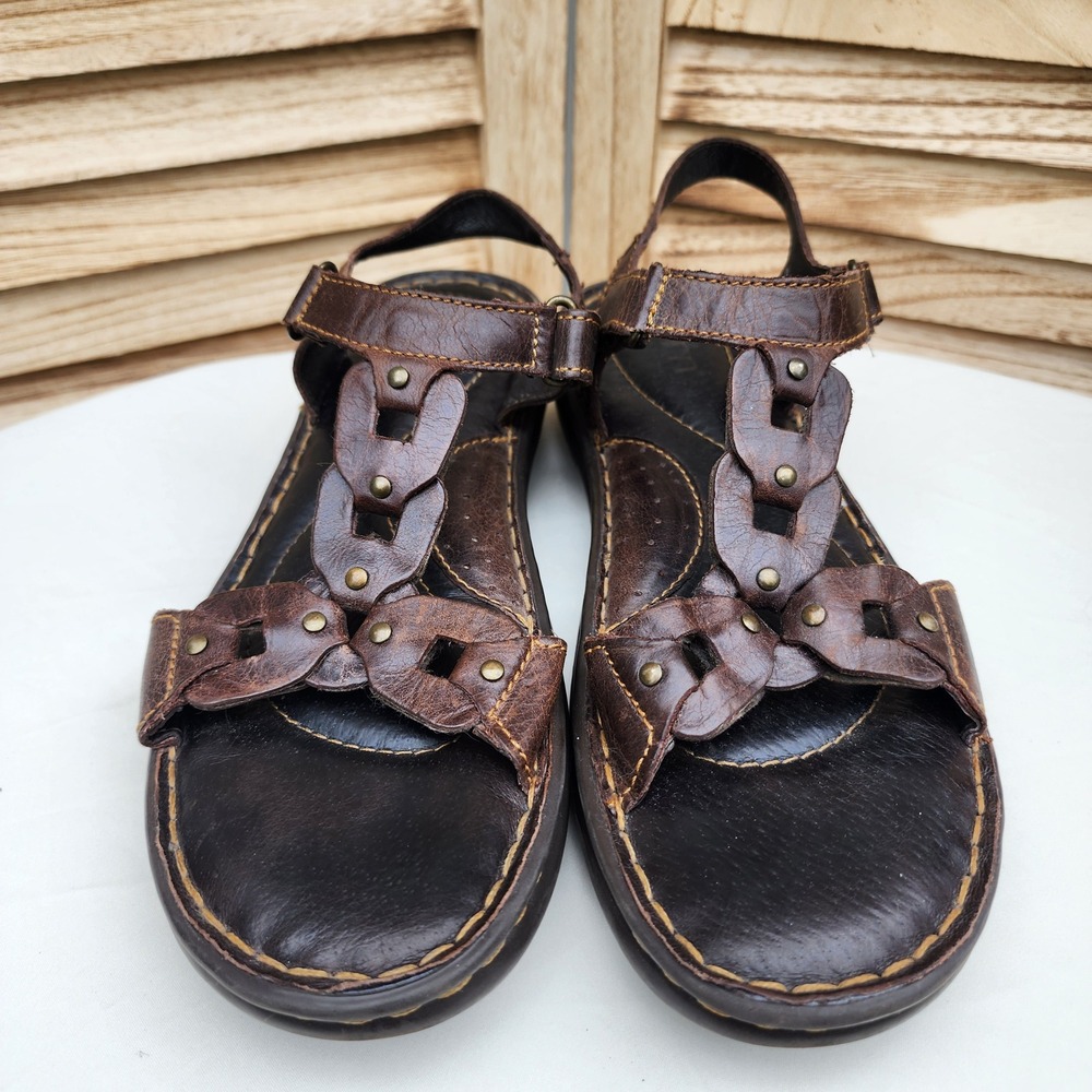 Born US 10 EU 42 M Brown Leather Strappy Slingback Sandals Resort Travel Boho